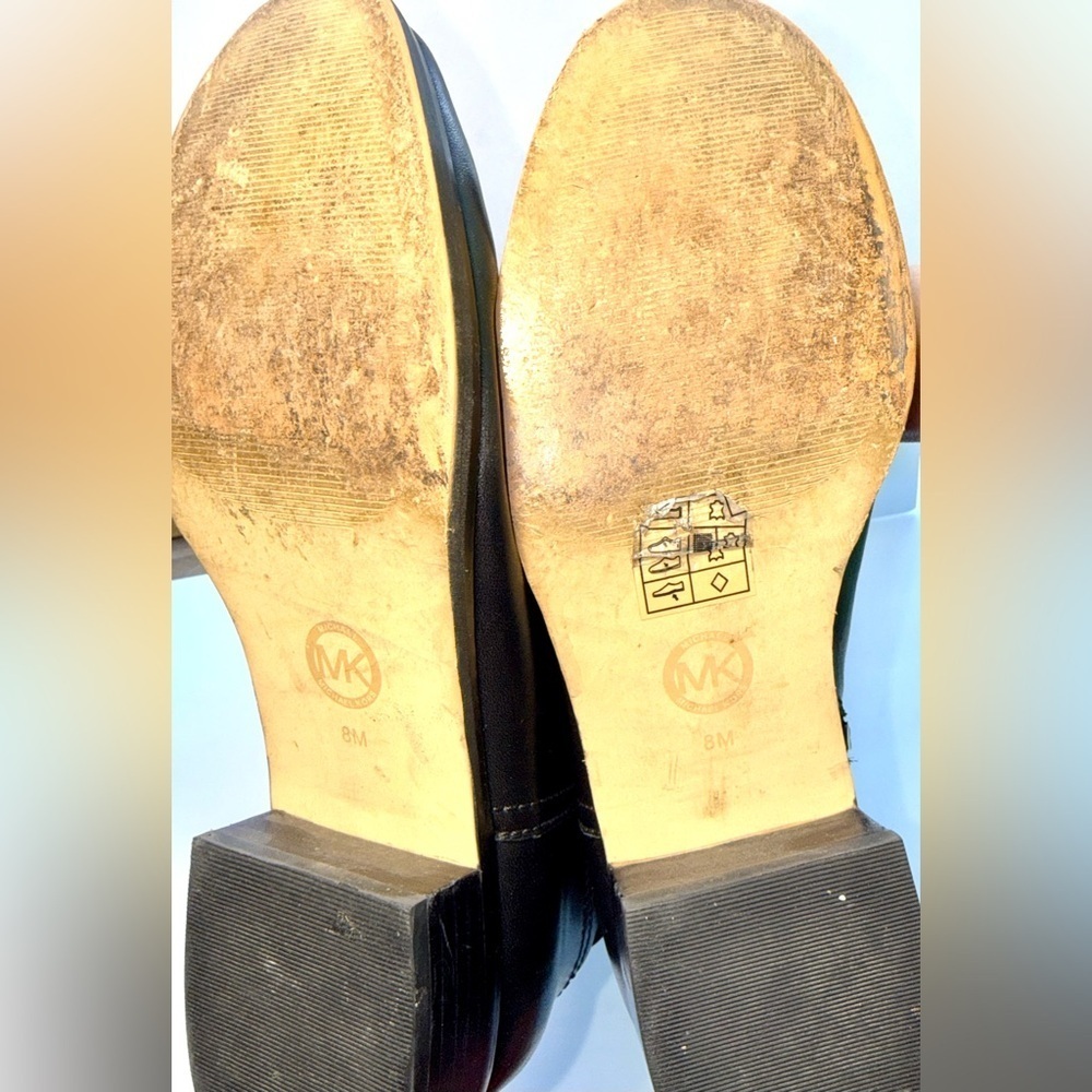Michael Kors Stockard Two-Tone Black & Mocha Brown Leather Riding Boots - 8 - Picture 7 of 8